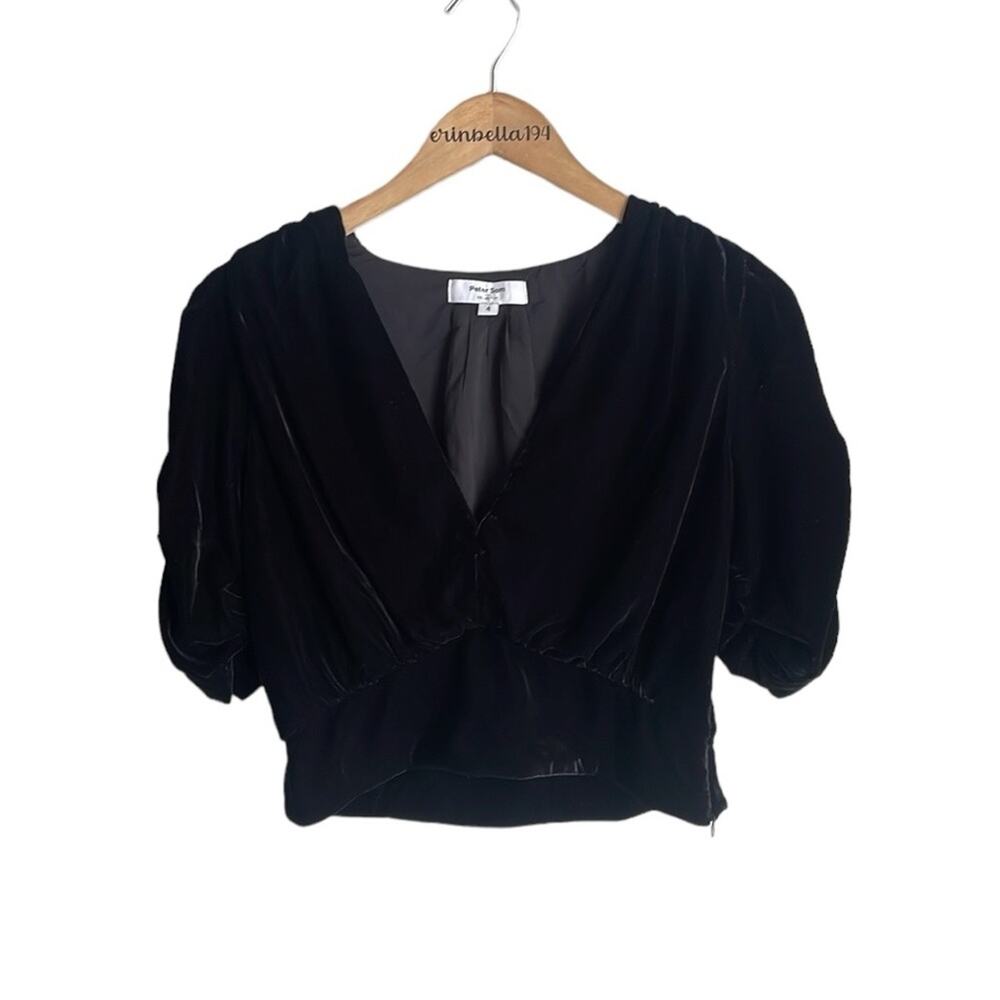Peter Som Collective V-Neck Velvet Top - Picture 2 of 15